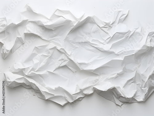 crumpled paper on white Background