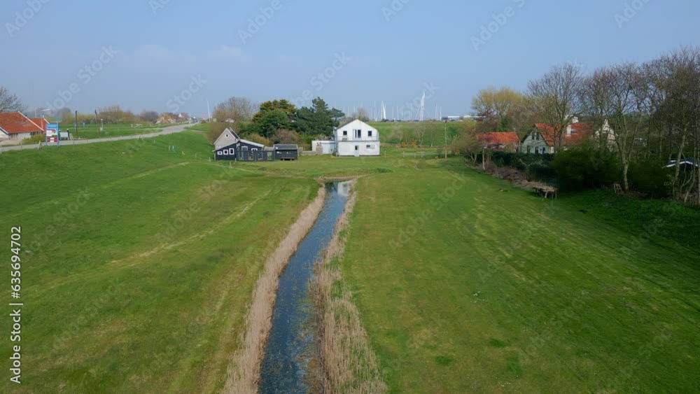 Giethoorn village house and creek. Netherlands Giethoorn village house and creek. Netherlands