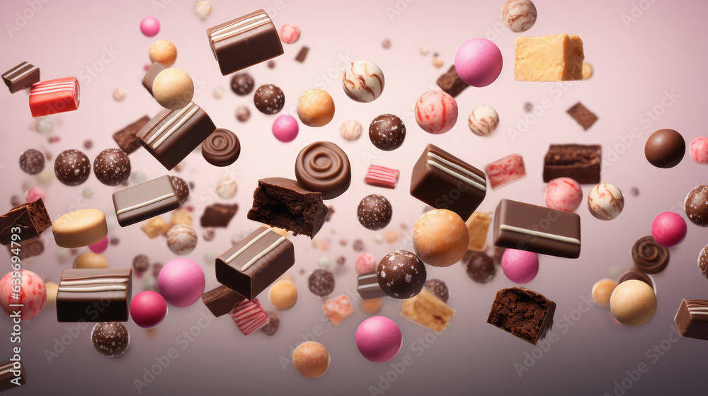 Delicious Assorted Chocolates Background