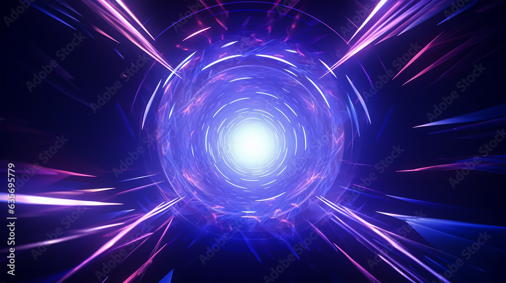 Futuristic tunnel with lights and rays background Futuristic tunnel with lights and rays background