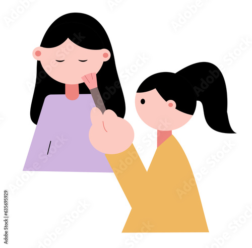 Two people beauty makeup