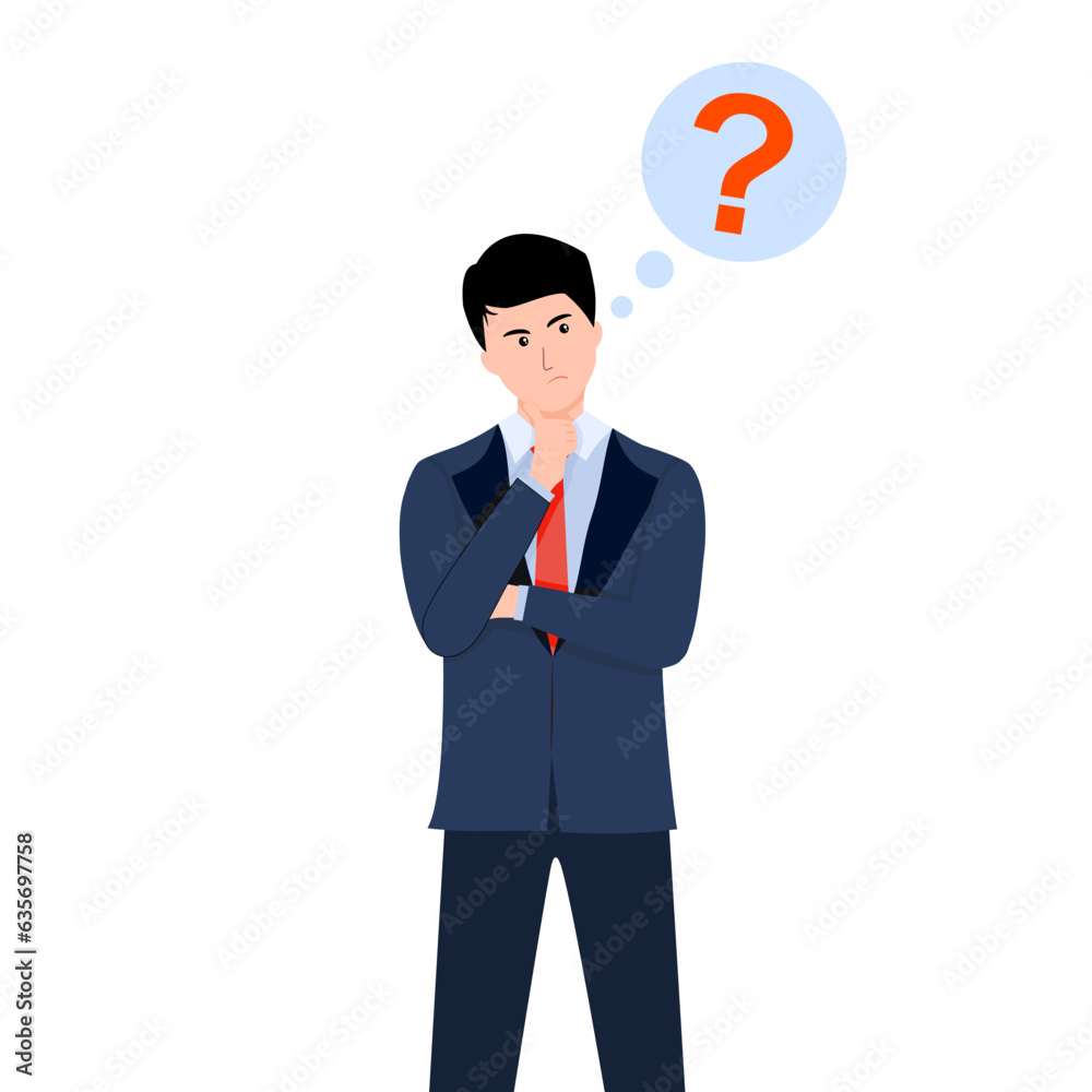 Business man thinking is important to way of business operating. Business man thinking is important to way of business operating.