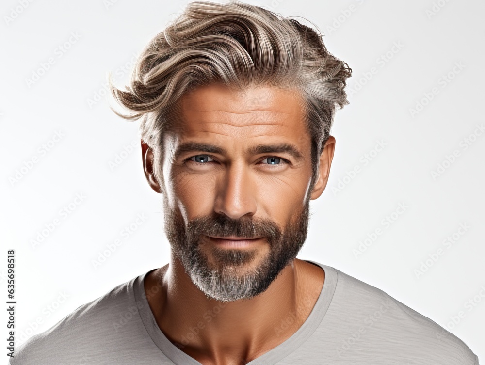 Attractive mature man portrait, generative ai Attractive mature man portrait, generative ai