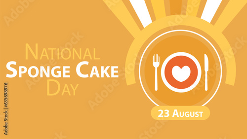 National Sponge Cake Day vector banner design. Happy National Sponge Cake Day modern minimal graphic poster illustration.
