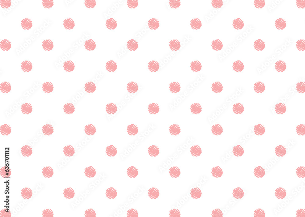 クレヨンタッチ ドット 水玉模様 シームレスパターン/ピンク クレヨンタッチ ドット 水玉模様 シームレスパターン/ピンク