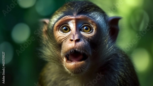 Funny monkeys A funny monkey lives in a natural forest © We3 Animal