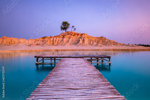 blue lake at bintan desert
