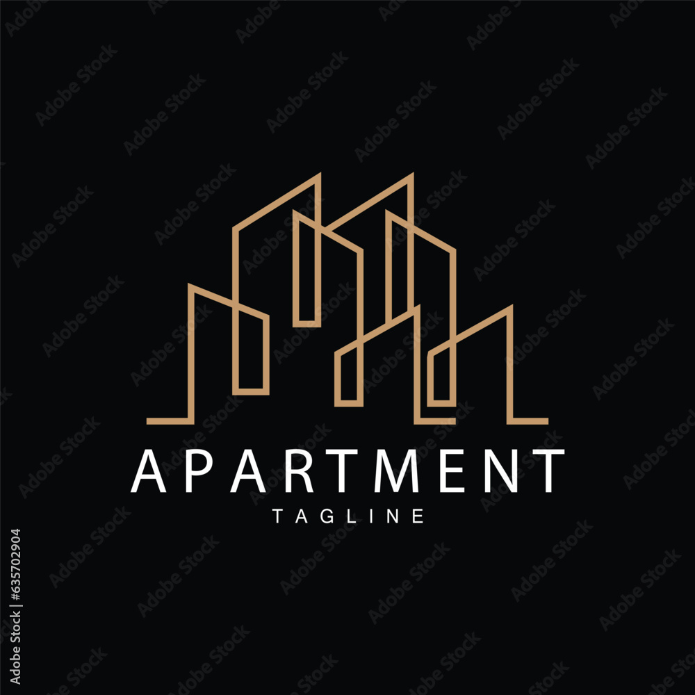 Apartment Building Logo, Modern Design Style Line Vector Symbol Illustration Template Apartment Building Logo, Modern Design Style Line Vector Symbol Illustration Template