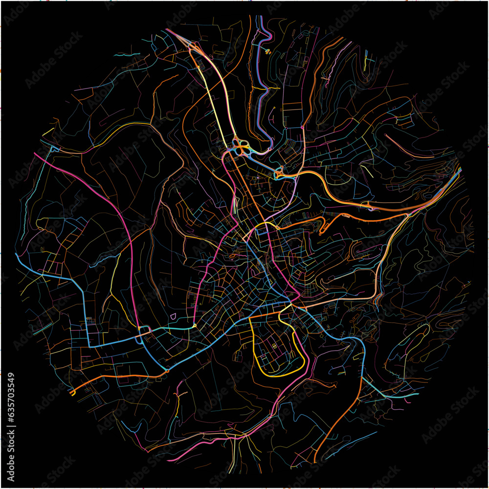 Colorful Map of Pirmasens, Rheinland-Pfalz with all major and minor roads. Colorful Map of Pirmasens, Rheinland-Pfalz with all major and minor roads.