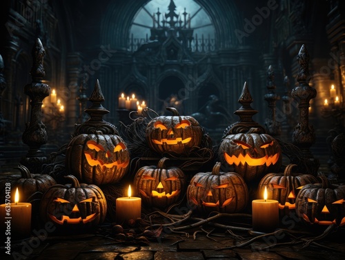 Eerie Glowing Pumpkins © dasom