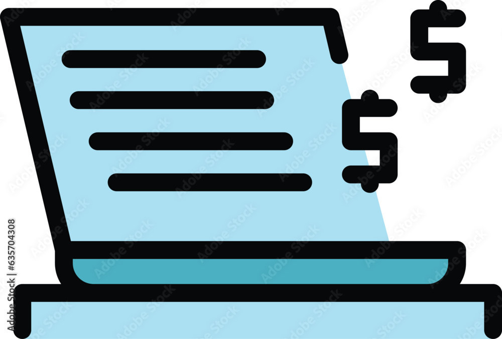 Online earn money icon outline vector. Making wallet. Business donation color flat Online earn money icon outline vector. Making wallet. Business donation color flat