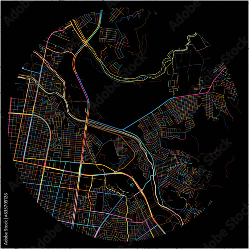 Colorful Map of SanPedroSula, Cortés with all major and minor roads.