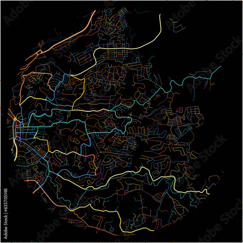 Colorful Map of MontegoBay, Saint Catherine with all major and minor roads.