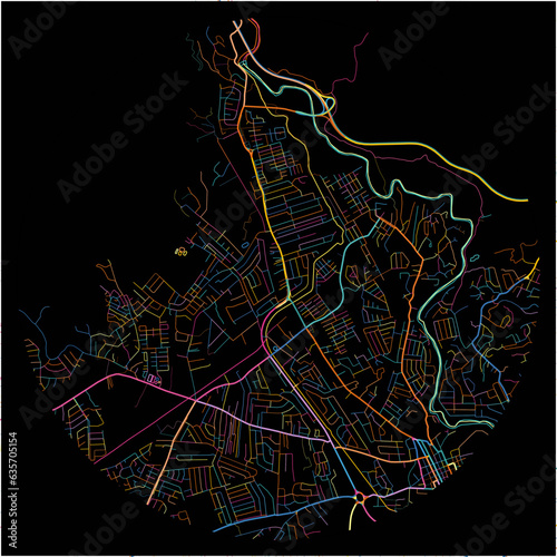 Colorful Map of SpanishTown, Saint Catherine with all major and minor roads.