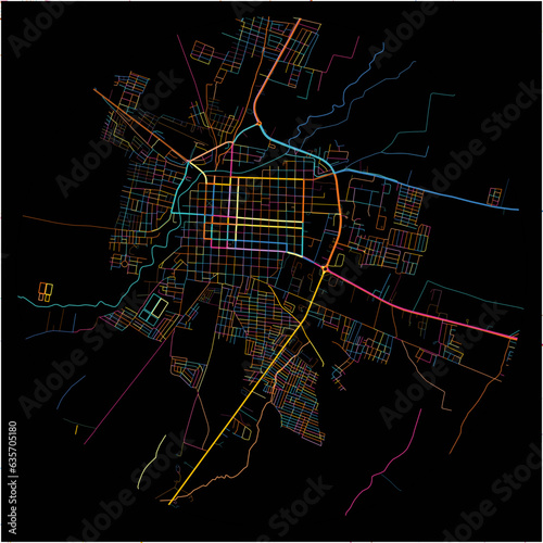 Colorful Map of Chinandega, Chinandega with all major and minor roads.