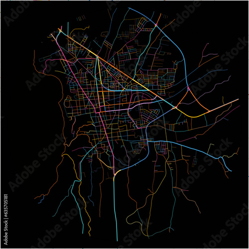 Colorful Map of Masaya, Masaya with all major and minor roads.