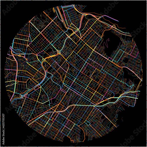 Colorful Map of Chihuahua, Chihuahua with all major and minor roads.