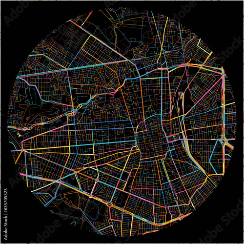 Colorful Map of SanLuisPotosi, San Luis Potosí with all major and minor roads.