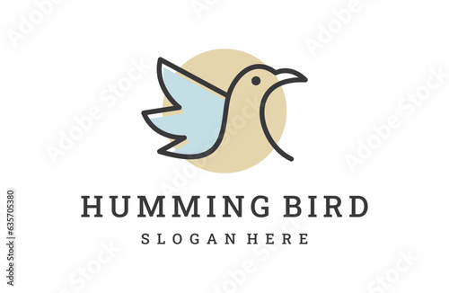 hummingbird logo icon design template