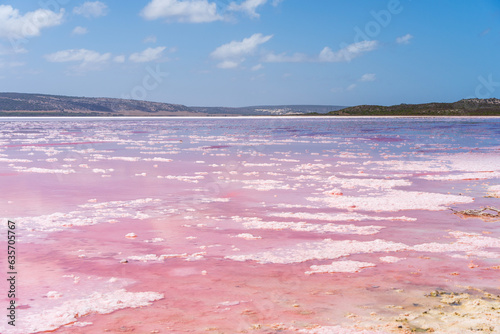 Fotografie Hutt Lagoon (Pink Lake) in Port Gregory, Western Australia.