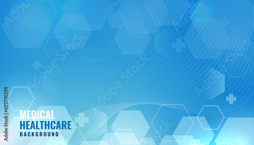 blue medical background with hexagonal shape