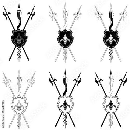Medieval Coat of Arms with Halberd