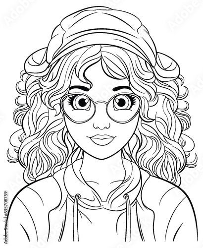 Woman portrait wearing cap and glasses