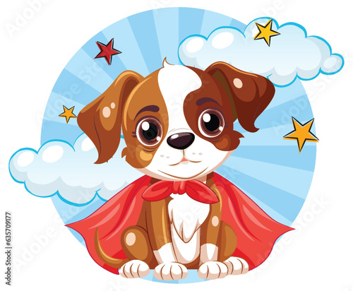 Cute Dog Superhero Cartoon Character