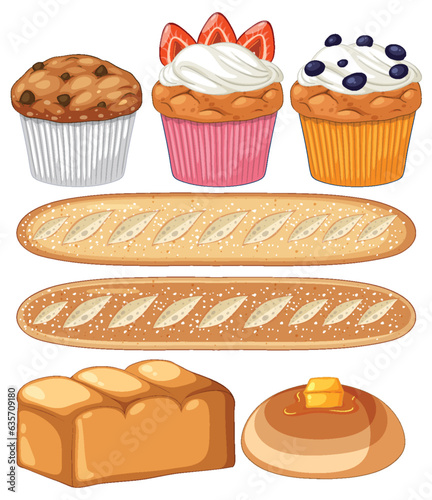 Set of bakery cartoon