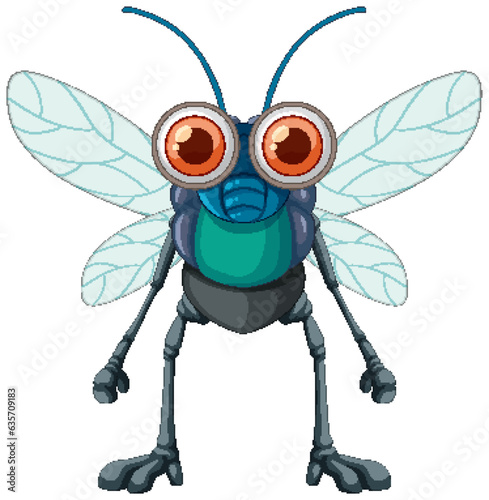 Happy fly cartoon character