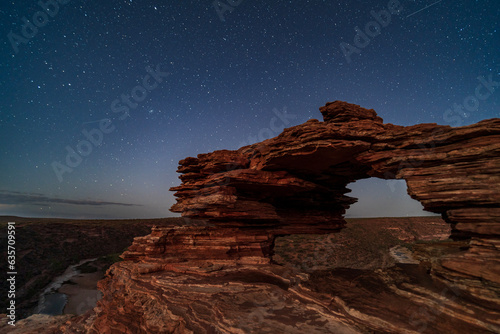 Nature's Window at night in Kalbarri National Park, Western Australia.