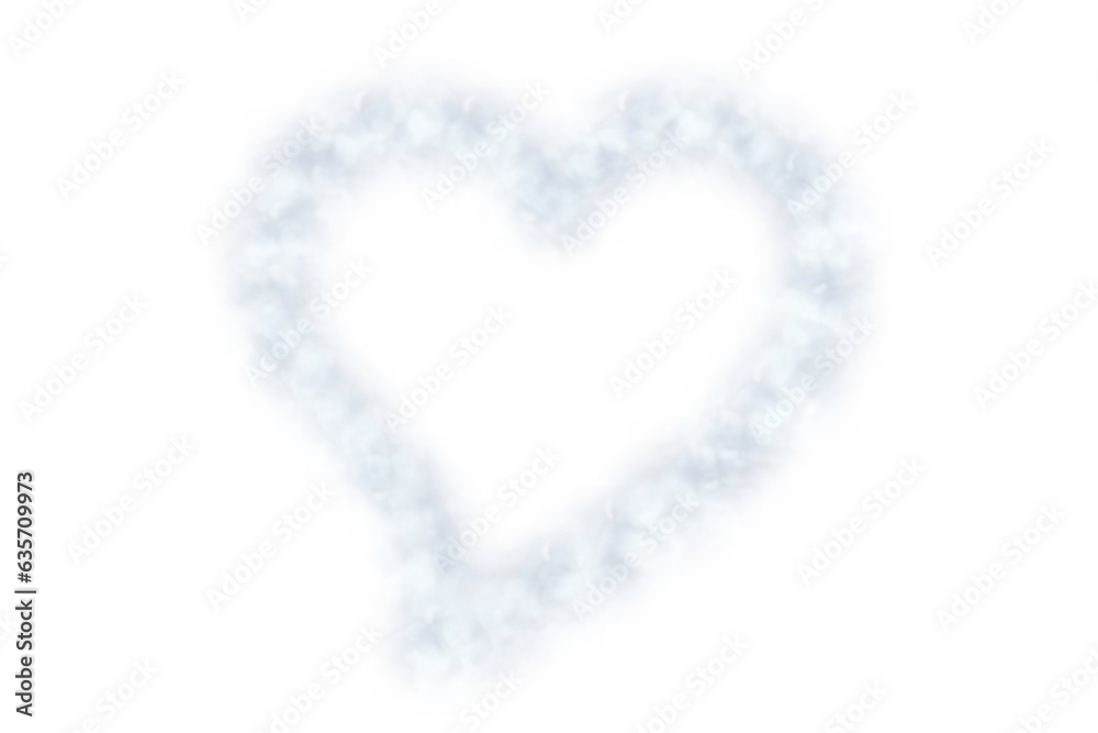 Fototapeta premium Digital png illustration of cloud forming heart on transparent background