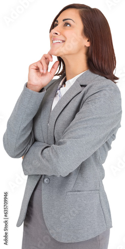 Digital png photo of happy biracial businesswoman on transparent background