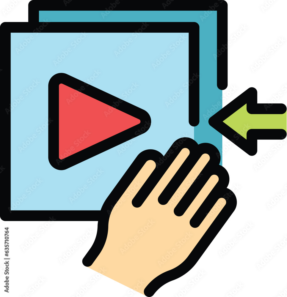 Take touch icon outline vector. App phone. Screen digital color flat Take touch icon outline vector. App phone. Screen digital color flat