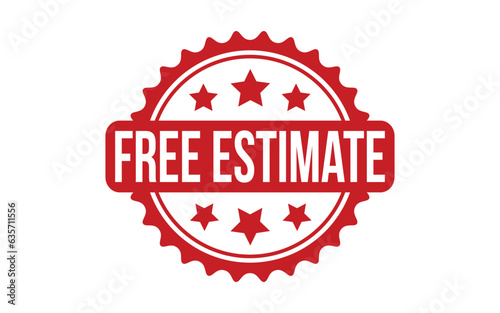 Red Free Estimate Rubber Stamp Seal Vector