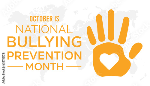 National Bullying Prevention Month in October.greeting card, poster with background. Vector illustration design