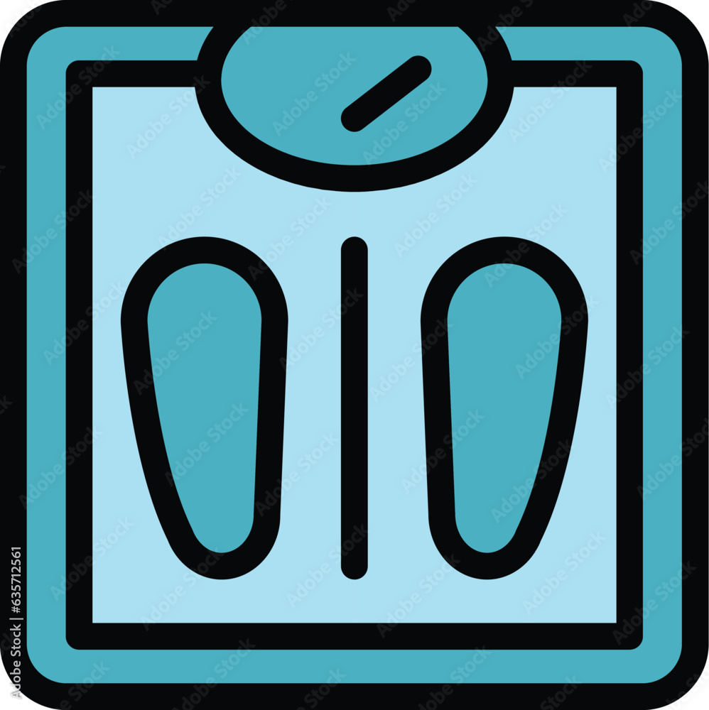 Body scales icon outline vector. Metabolic system. Chemical process color flat Body scales icon outline vector. Metabolic system. Chemical process color flat