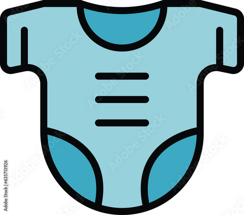 Baby cloth icon outline vector. Newborn child. Health diaper color flat