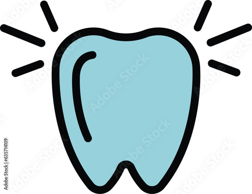 Child tooth health icon outline vector. Baby care. Mother birth color flat