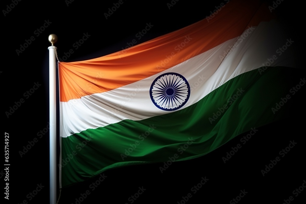 Indian flag with black background Stock Photo Adobe Stock