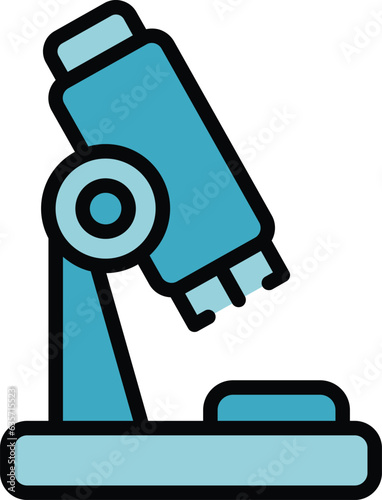 Baby health microscope icon outline vector. Infant care. New born color flat
