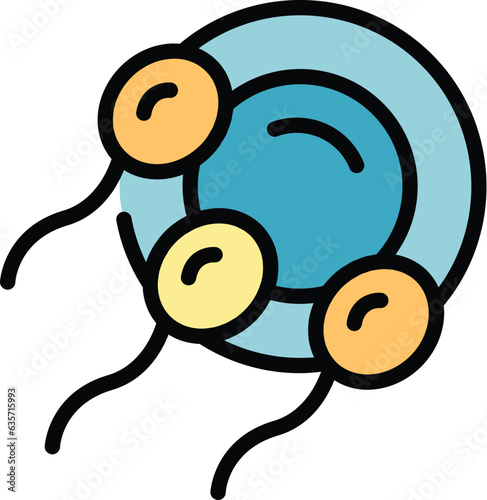 Woman fertilization icon outline vector. Infant care. Newborn child color flat