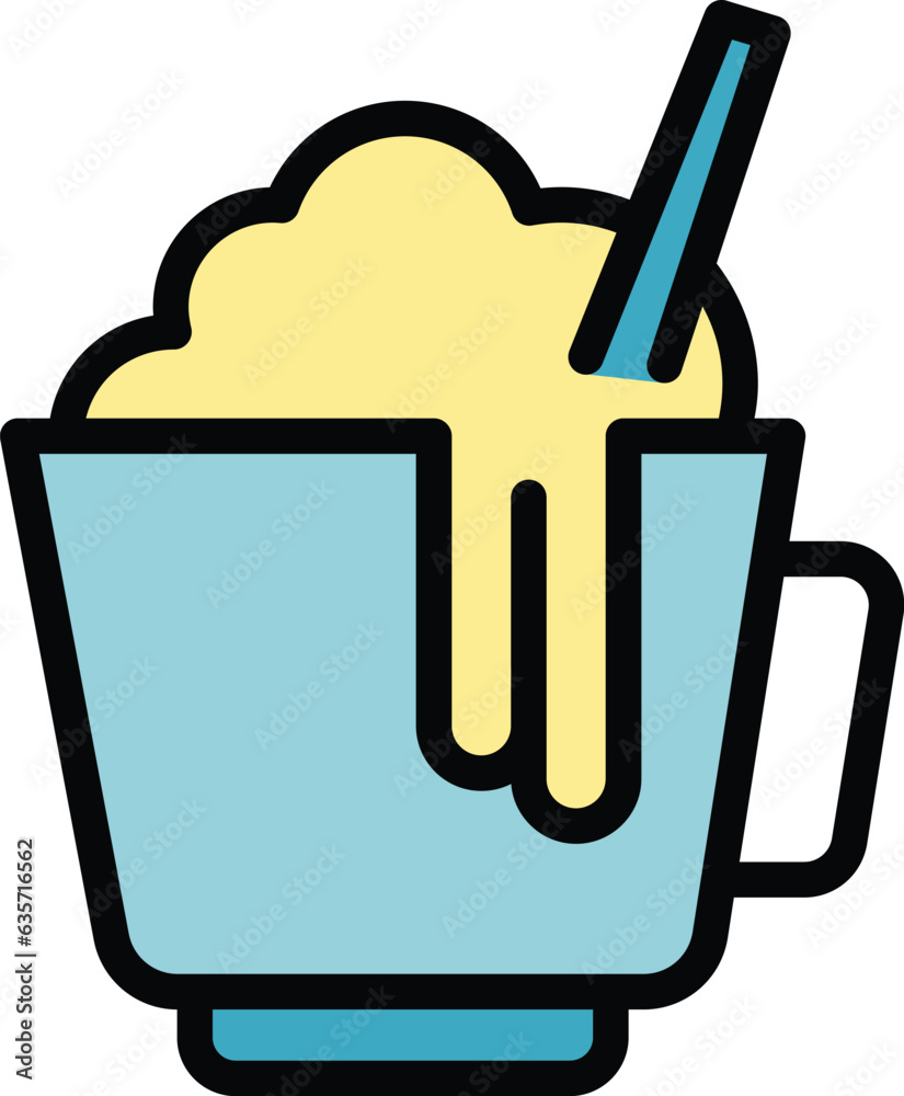 Hot chocolate cup icon outline vector. Candy food. Cake cupcake color flat Hot chocolate cup icon outline vector. Candy food. Cake cupcake color flat