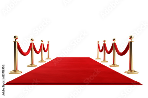 Red carpet isolated on transparent background, Generative Ai