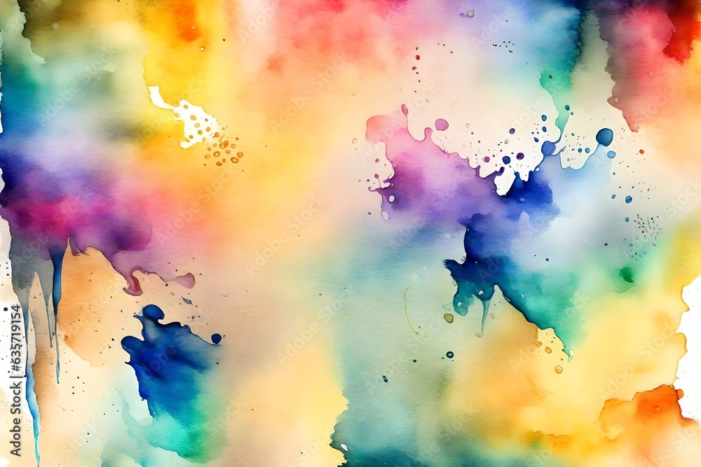 Abstract watercolor painting with vibrant colors and textures