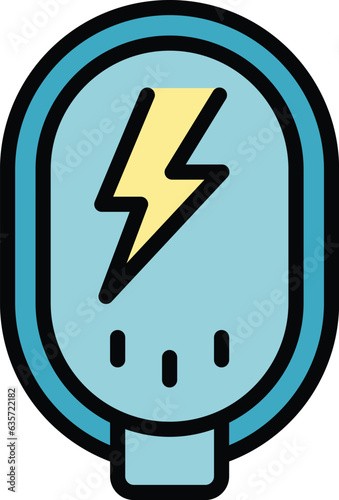 Small powerbank icon outline vector. Power battery. External power color flat
