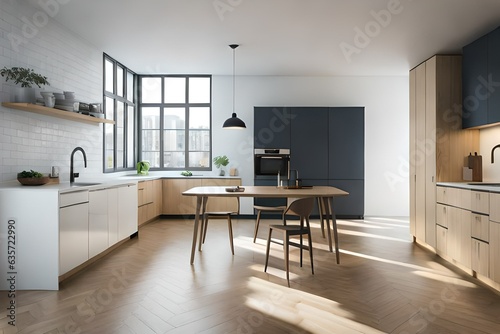 modern modern kitchen in loft apartment © Pretty Panda