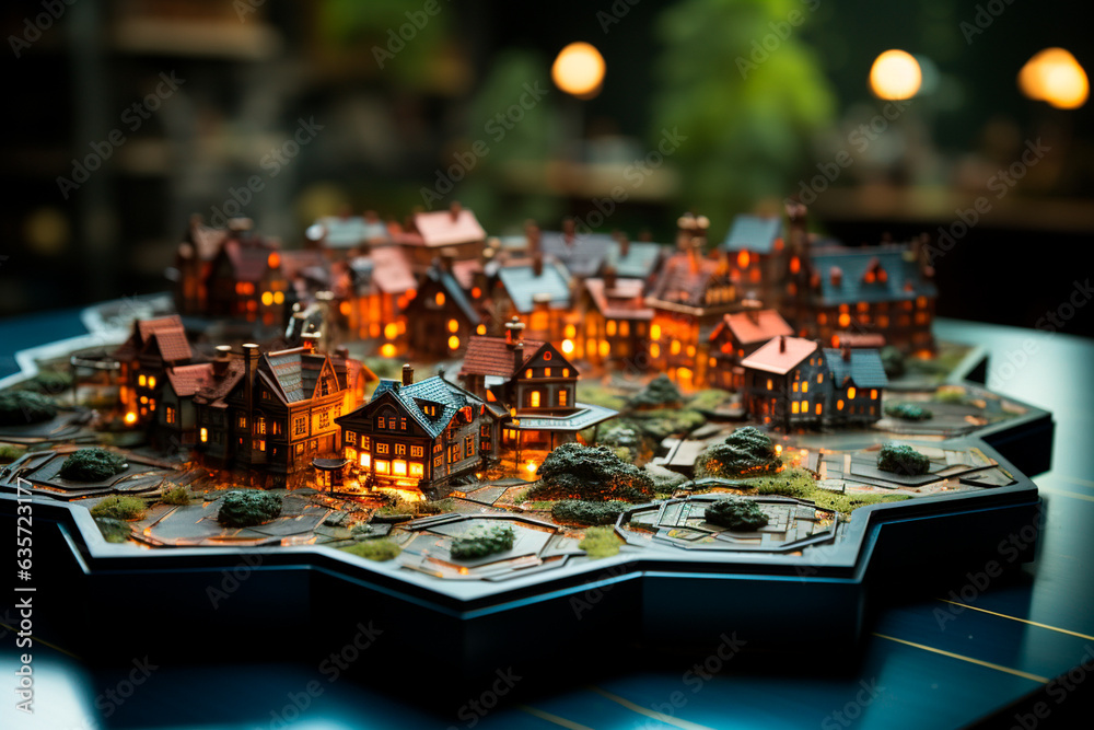 Obraz premium miniature city with miniature houses