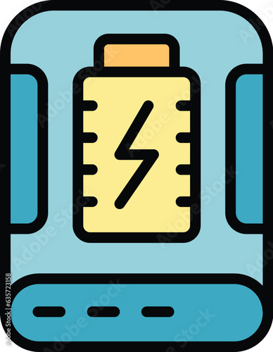 Usb power bank icon outline vector. Energy charge. Solar electric color flat
