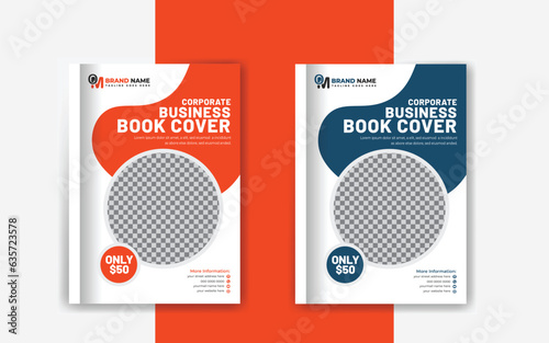 Corporate Annual report business book cover design template in a4 with vector